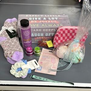 Purple and White Party Supplies Set
